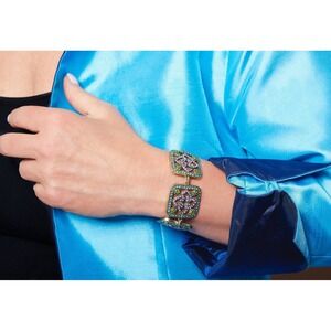New HEIDI DAUS "Asian Artistrty"‎ Crystal Deco Toggle Bracelet